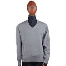 Pull Plain col V gris