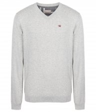 Pull gris col V
