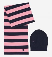Lot  charpe et bonnet en coton et laine