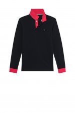 Polo uni col rouge