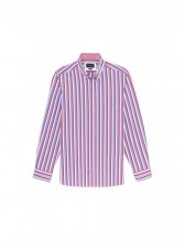 Chemise regular fit en coton   rayures tricolores