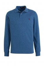 Polo bleu logo bordeaux