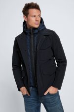 Veste treillis Belluno  bleu fonc