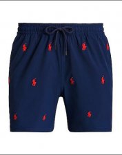 Maillot de bain marine multi logo rouge