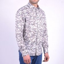Chemise slim fit en coton motif fleuri camouflage