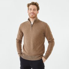 Pull beige   col camionneur en laine m lang e