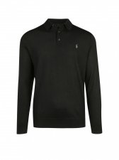 Pull laine noir col polo