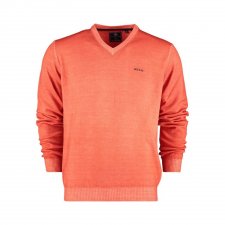Pull col V orange en laine