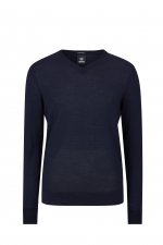 Pull marine en laine col V