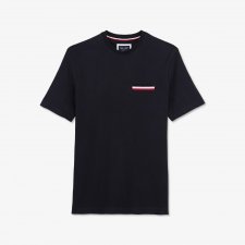 T shirt en coton piqu  bleu