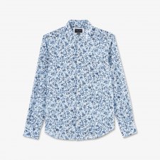 Chemise bleue en coton   motif c urs