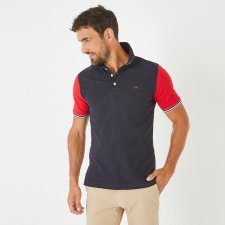 Polo FFR bleu marine color block