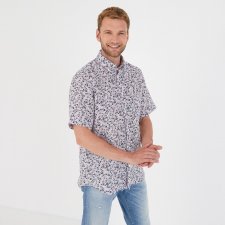 Chemisette en lin   motif fleuri