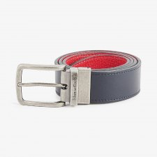 Ceinture en cuir r versible marine et rouge
