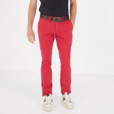 Pantalon chino rouge en coton stretch