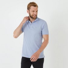 Polo uni manches courtes bleu ciel