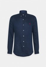 Chemise marine slim fit lin