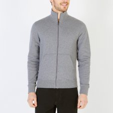 Sweat col montant zipp  uni gris