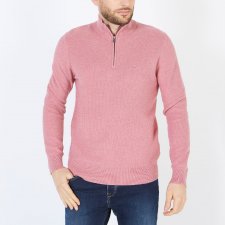 Pull en maille col camionneur rose