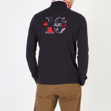 Polo manches longues   broderie FFR tricolore