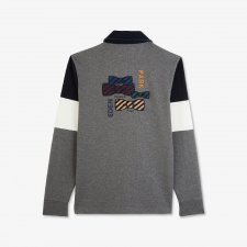 Maillot manches longues gris color block gris
