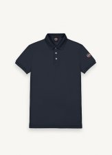 Polo en piqu  de coton stretch marine