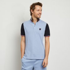 Polo color block bleu   logo  cusson