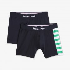 Pack de 2 boxers vert uni et rayures