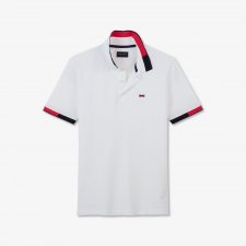 Polo blanc en coton piqu    d tails contrast s