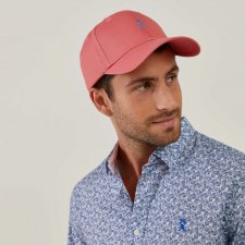 Cap Gabardine Corail logo bleu