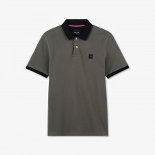Polo gris manches courtes   inscription jacquard
