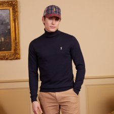 Pull Col roul  marine