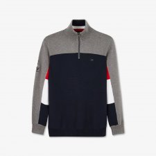 Dark blue colourblock jumper with XV de France emb