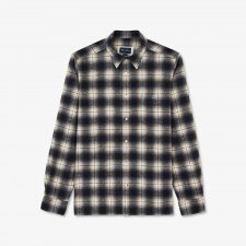 Chemise bleu fonc  en flanelle   carreaux