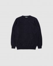 Pull col rond chaud marine