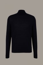 Pull Col Roul  en laine marine