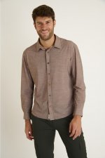 Chemise manches Longue Taupe Alain Napoli