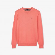 Pull rose corail en laine m lang e