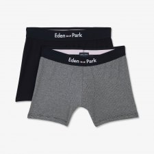 Pack de 2 boxers gris ray  et bleu marine uni