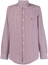 Chemise ray e cintr e en popeline stretch rouge
