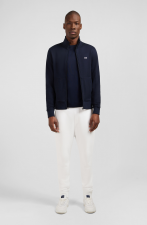 Sweat bleu fonc  zipp    col montant