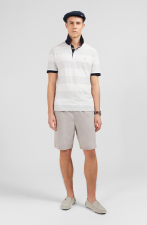 Polo ray  blanc   manches courtes