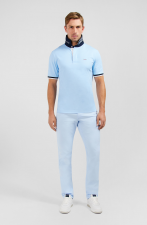 Maillot bleu clair   broderies