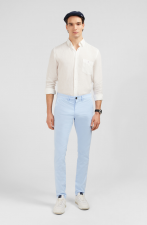 Chemise unie blanche en lin