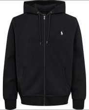 Sweat capuche noir logo blanc