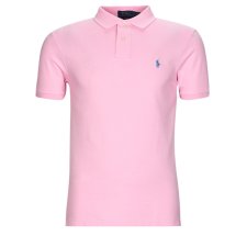 Polo rose slim fit logo bleu