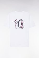 T shirt en coton blanc s rigraphi  coupe droite