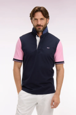 Maillot   manches courtes en coton rose et marine