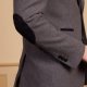 Blazer BRICE slim fit gris en laine avec coudires