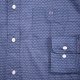 Chemise bleue en coton à micro motif graphique